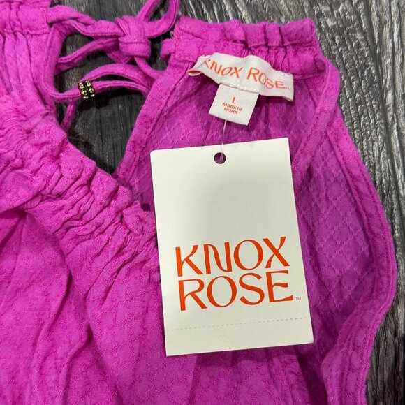 NWT Knox Rose Magenta High-Neck Textured Tank, Size L - Picture 6 of 9